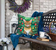 Load image into Gallery viewer, Chausie Cat By the Christmas Tree Throw Pillow