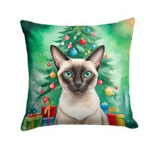 Load image into Gallery viewer, Colorpoint Shorthair Cat By the Christmas Tree Throw Pillow