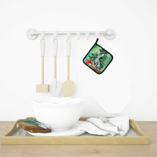 Load image into Gallery viewer, Cornish Rex Cat By the Christmas Tree Pot Holders - Set of 2 Decorative Kitchen Helpers | Made in the USA