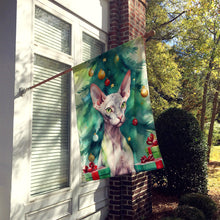 Load image into Gallery viewer, Donskoy Don Sphynx Cat By the Christmas Tree House Flag