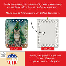 Load image into Gallery viewer, Dwelf Cat By the Christmas Tree Porcelain Ornament