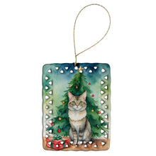 Load image into Gallery viewer, Dwelf Cat By the Christmas Tree Porcelain Ornament