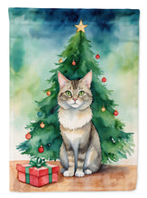 Load image into Gallery viewer, Dwelf Christmas Garden Flag - Cat by the Christmas Tree - Cat-Themed Holiday Yard Decor