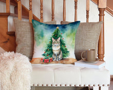 Load image into Gallery viewer, Dwelf Cat By the Christmas Tree Throw Pillow - 14x14 Decorative Pillow – Art for Your Home &amp; Patio