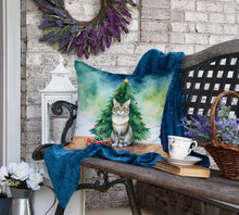 Load image into Gallery viewer, Dwelf Cat By the Christmas Tree Throw Pillow