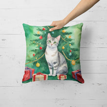 Load image into Gallery viewer, European Shorthair Cat By the Christmas Tree Throw Pillow