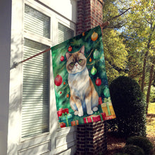 Load image into Gallery viewer, Exotic Shorthair Cat By the Christmas Tree House Flag