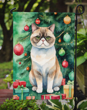 Load image into Gallery viewer, Exotic Shorthair Cat Christmas Garden Flag - Cat by the Christmas Tree - Cat-Themed Holiday Yard Decor