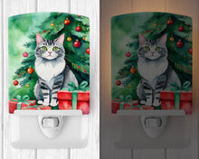 Load image into Gallery viewer, Foldex Exotic Fold Cat By the Christmas Tree Ceramic Night Light