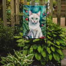 Load image into Gallery viewer, Foreign White Cat Christmas Garden Flag - Cat by the Christmas Tree - Cat-Themed Holiday Yard Decor