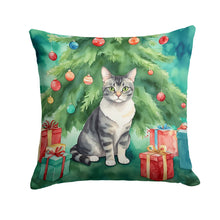 Load image into Gallery viewer, German Rex Cat By the Christmas Tree Throw Pillow