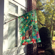 Load image into Gallery viewer, Havana Brown Cat By the Christmas Tree House Flag