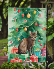 Load image into Gallery viewer, Havana Brown Christmas Garden Flag - Cat by the Christmas Tree - Cat-Themed Holiday Yard Decor