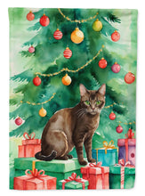 Load image into Gallery viewer, Havana Brown Christmas Garden Flag - Cat by the Christmas Tree - Cat-Themed Holiday Yard Decor