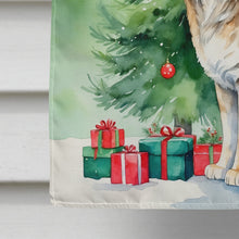 Load image into Gallery viewer, Highlander Lynx Cat By the Christmas Tree House Flag
