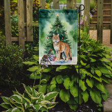 Load image into Gallery viewer, Highlander Lynx Christmas Garden Flag - Cat by the Christmas Tree - Cat-Themed Holiday Yard Decor