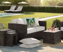 Load image into Gallery viewer, Highlander Lynx Cat By the Christmas Tree Throw Pillow