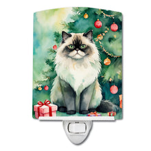 Load image into Gallery viewer, Himalayan Cat By the Christmas Tree Ceramic Night Light
