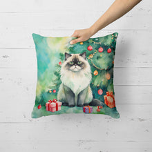 Load image into Gallery viewer, Himalayan Cat By the Christmas Tree Throw Pillow