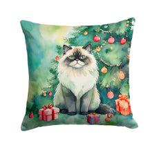 Load image into Gallery viewer, Himalayan Cat By the Christmas Tree Throw Pillow
