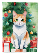 Load image into Gallery viewer, Japanese Bobtail Cat By the Christmas Tree House Flag