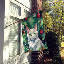 Load image into Gallery viewer, Khao Manee Cat By the Christmas Tree House Flag