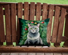 Load image into Gallery viewer, Korat Cat By the Christmas Tree Throw Pillow - 14x14 Decorative Pillow – Art for Your Home &amp; Patio