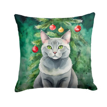 Load image into Gallery viewer, Korat Cat By the Christmas Tree Throw Pillow - 14x14 Decorative Pillow – Art for Your Home &amp; Patio
