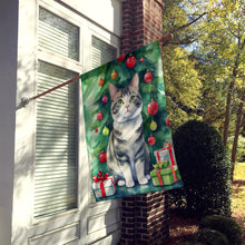 Load image into Gallery viewer, Korean Bobtail Cat By the Christmas Tree House Flag