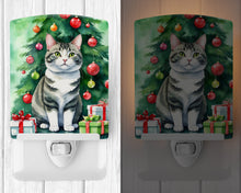 Load image into Gallery viewer, Korean Bobtail Cat By the Christmas Tree Ceramic Night Light