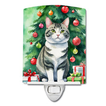 Load image into Gallery viewer, Korean Bobtail Cat By the Christmas Tree Ceramic Night Light