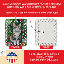 Load image into Gallery viewer, Korean Bobtail Cat By the Christmas Tree Porcelain Ornament