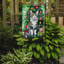 Load image into Gallery viewer, Korean Bobtail Christmas Garden Flag - Cat by the Christmas Tree - Cat-Themed Holiday Yard Decor
