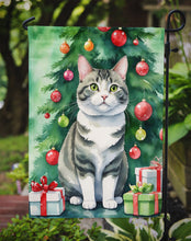Load image into Gallery viewer, Korean Bobtail Christmas Garden Flag - Cat by the Christmas Tree - Cat-Themed Holiday Yard Decor