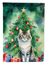 Load image into Gallery viewer, La Perm Cat By the Christmas Tree House Flag