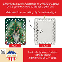 Load image into Gallery viewer, La Perm Cat By the Christmas Tree Porcelain Ornament