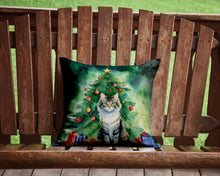 Load image into Gallery viewer, La Perm Cat By the Christmas Tree Throw Pillow - 14x14 Decorative Pillow – Art for Your Home &amp; Patio