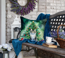 Load image into Gallery viewer, La Perm Cat By the Christmas Tree Throw Pillow