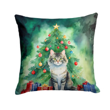 Load image into Gallery viewer, La Perm Cat By the Christmas Tree Throw Pillow