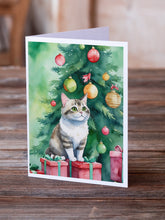 Load image into Gallery viewer, Li Hua Cat By the Christmas Tree Greeting Cards - Blank Note Cards – 8-Pack of Artist-Designed Cards with Envelopes