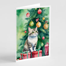Load image into Gallery viewer, Li Hua Cat By the Christmas Tree Greeting Cards - Blank Note Cards – 8-Pack of Artist-Designed Cards with Envelopes