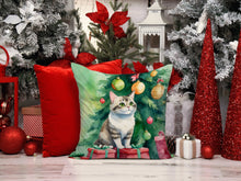 Load image into Gallery viewer, Li Hua Cat By the Christmas Tree Throw Pillow