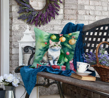 Load image into Gallery viewer, Li Hua Cat By the Christmas Tree Throw Pillow