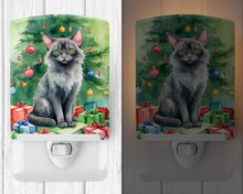 Load image into Gallery viewer, Lykoi Cat By the Christmas Tree Ceramic Night Light