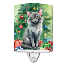 Load image into Gallery viewer, Lykoi Cat By the Christmas Tree Ceramic Night Light