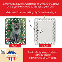 Load image into Gallery viewer, Lykoi Cat By the Christmas Tree Porcelain Ornament
