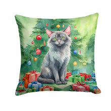 Load image into Gallery viewer, Lykoi Cat By the Christmas Tree Throw Pillow