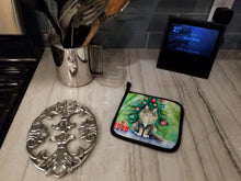 Load image into Gallery viewer, MaineCoon Cat By the Christmas Tree Pot Holders - Set of 2 Decorative Kitchen Helpers | Made in the USA