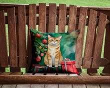 Load image into Gallery viewer, Malayan Cat By the Christmas Tree Throw Pillow - 14x14 Decorative Pillow – Art for Your Home &amp; Patio
