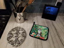 Load image into Gallery viewer, Manx Cat By the Christmas Tree Pot Holders - Set of 2 Decorative Kitchen Helpers | Made in the USA